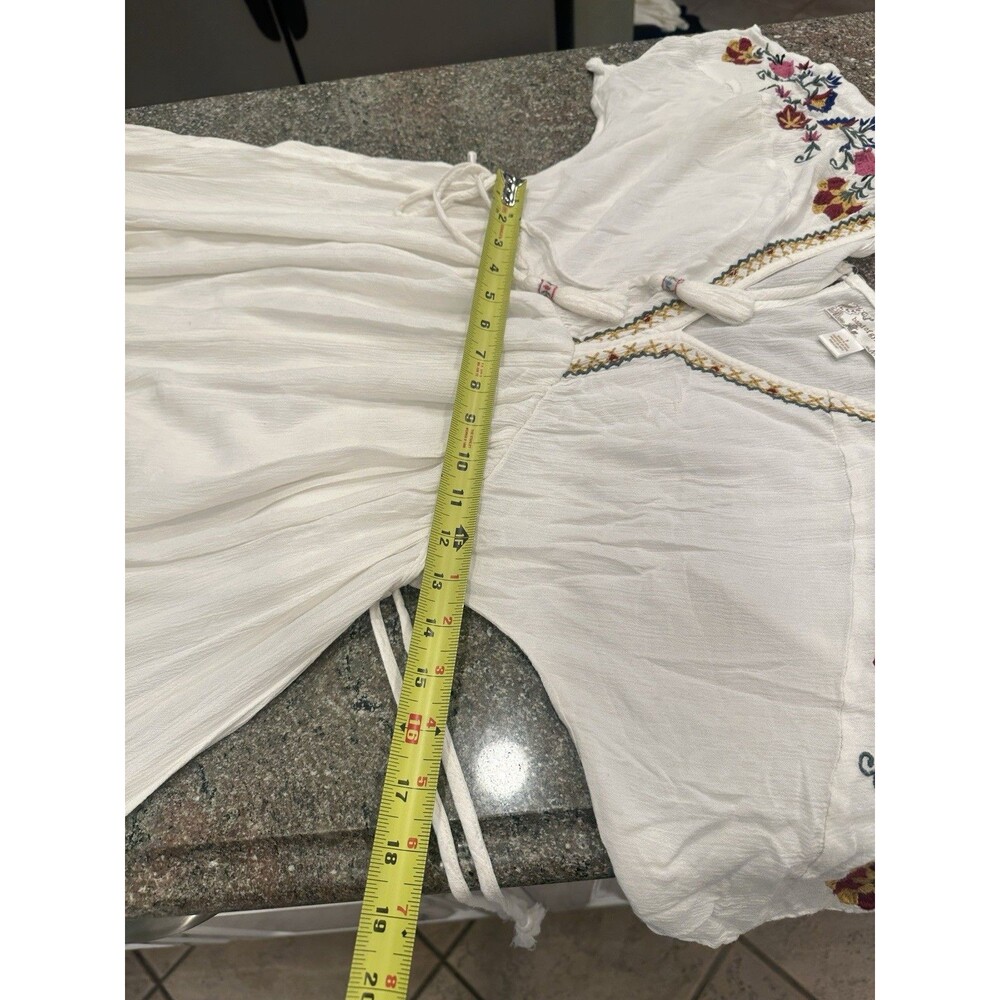 Band Of Gypsies Boho Flutter Cuba Embroidered Peasant Empire Midi Dress Size S - Picture 6 of 13